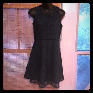 Teal/evergreen lace mini dress